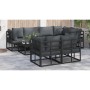 Conjunto de sofá de jardín 7 pcs Negro 283 x 143 x 71 cm