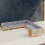 Gartenmöbel Set 10 Stück und Kissen Kiefernholz von vidaXL, Gartensets - Ref: Foro24-3097006, Preis: 794,09 €, Rabatt: %