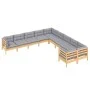 Gartenmöbel Set 10 Stück und Kissen Kiefernholz von vidaXL, Gartensets - Ref: Foro24-3097006, Preis: 794,09 €, Rabatt: %