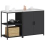 Juego de Almacenamiento de Cocina 2 pcs Negro 150 x 50 x 92 cm