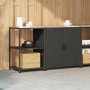 Juego de Almacenamiento de Cocina 2 pcs Negro 150 x 50 x 92 cm