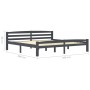 Estructura de cama madera maciza pino gris oscuro 200x200 cm de vidaXL, Camas y somieres - Ref: Foro24-322095, Precio: 121,25...