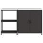 Juego de Almacenamiento de Cocina 2 pcs Negro 150 x 50 x 92 cm