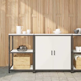 Juego de Almacenamiento de Cocina 2 pcs Blanco 150 x 50 x 92 cm