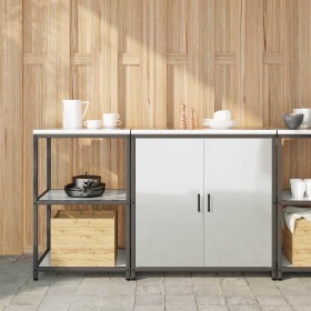 Juego de Almacenamiento de Cocina 2 pcs Plata 150 x 50 x 92 cm