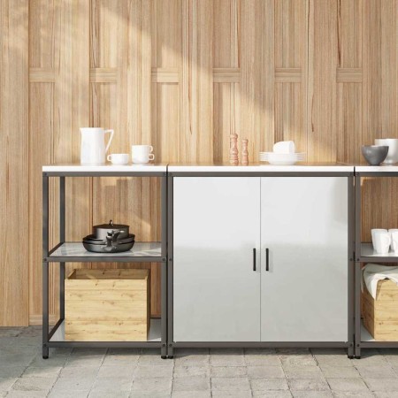 Juego de Almacenamiento de Cocina 2 pcs Plata 150 x 50 x 92 cm
