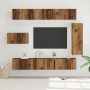 Juego de Mueble de TV 8 pcs Madera envejecida 30.5 x 30 x 90 cm