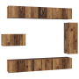 Juego de Mueble de TV 8 pcs Madera envejecida 30.5 x 30 x 90 cm