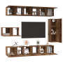 Juego de Mueble de TV 8 pcs Madera envejecida 30.5 x 30 x 90 cm