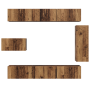 Juego de Mueble de TV 8 pcs Madera envejecida 30.5 x 30 x 90 cm