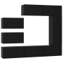 Juego de Mueble de TV 8 pcs Roble negro 30.5 x 30 x 90 cm