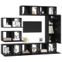 Juego de Mueble de TV 8 pcs Roble negro 30.5 x 30 x 90 cm