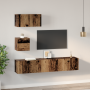 Mueble de TV de Pared con estante 4 pcs Madera envejecida