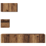 Mueble de TV de Pared con estante 4 pcs Madera envejecida