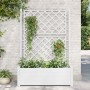 Jardinera con enrejado PP blanca 100x43x142 cm