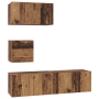 Set de TV Otro 4 pcs Madera envejecida 60 x 30 x 30 cm