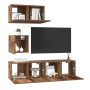 Set de TV Otro 4 pcs Madera envejecida 60 x 30 x 30 cm