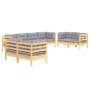 Garden furniture set 8 pieces and cushions solid pine wood by vidaXL, Garden sets - Ref: Foro24-3096267, Price: 690,69 €, Dis...