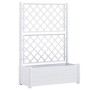 Jardinera con enrejado PP blanca 100x43x142 cm