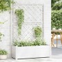 Jardinera con enrejado PP blanca 100x43x142 cm