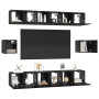 Juego de Mueble para TV Otro 8 pcs Roble negro 60 x 30 x 30 cm