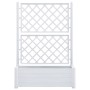 Jardinera con enrejado PP blanca 100x43x142 cm