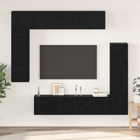 Conjunto de Muebles para TV 8 pcs Roble negro 80 x 30 x 30 cm