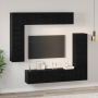Conjunto de Muebles para TV 8 pcs Roble negro 80 x 30 x 30 cm