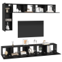 Juego de Mueble de TV 6 pcs Roble negro 30.5 x 30 x 90 cm