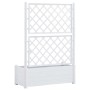 Jardinera con enrejado PP blanca 100x43x142 cm