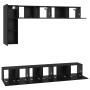 Juego de Mueble de TV 6 pcs Roble negro 30.5 x 30 x 90 cm