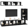 Juego de Mueble de TV 6 pcs Roble negro 30.5 x 30 x 90 cm