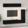 Juego de Mueble de TV 6 pcs Roble negro 30.5 x 30 x 90 cm