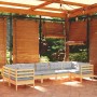 Gartenmöbel-Set 7-teilig und Kissen aus grauem Kiefernholz von vidaXL, Gartensets - Ref: Foro24-3097306, Preis: 600,64 €, Rab...