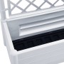 Jardinera con enrejado PP blanca 100x43x142 cm