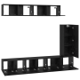 Juego de Mueble de TV 6 pcs Roble negro 30.5 x 30 x 90 cm