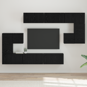 Conjunto de Muebles para TV con estante Otro 10 pcs Roble negro