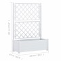 Jardinera con enrejado PP blanca 100x43x142 cm