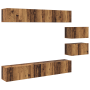 Mueble de TV 8 pcs Madera envejecida 60 x 30 x 30.5 cm