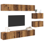 Mueble de TV 8 pcs Madera envejecida 60 x 30 x 30.5 cm
