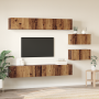 Mueble de TV 8 pcs Madera envejecida 60 x 30 x 30.5 cm