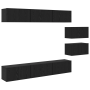 Mueble de TV 8 pcs Roble negro 60 x 30 x 30.5 cm