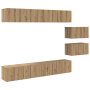 Mueble de TV 8 pcs Roble artesanal 60 x 30 x 30.5 cm
