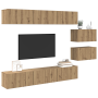 Mueble de TV 8 pcs Roble artesanal 60 x 30 x 30.5 cm