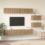 Mueble de TV 8 pcs Roble artesanal 60 x 30 x 30.5 cm