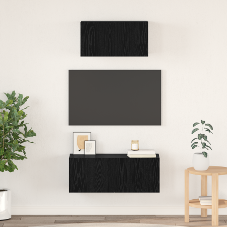 Mueble para TV Otro 2 pcs Roble negro 80 x 30 x 30 cm