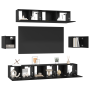 Juego de Mueble para TV Otro 7 pcs Roble negro 80 x 30 x 30 cm