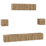 Juego de Mueble para TV 7 pcs Roble artesanal 80 x 30 x 30 cm