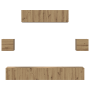 Juego de Mueble para TV 7 pcs Roble artesanal 80 x 30 x 30 cm