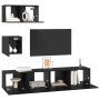 Set de TV Otro con almacenamiento con puerta 4 pcs Roble negro